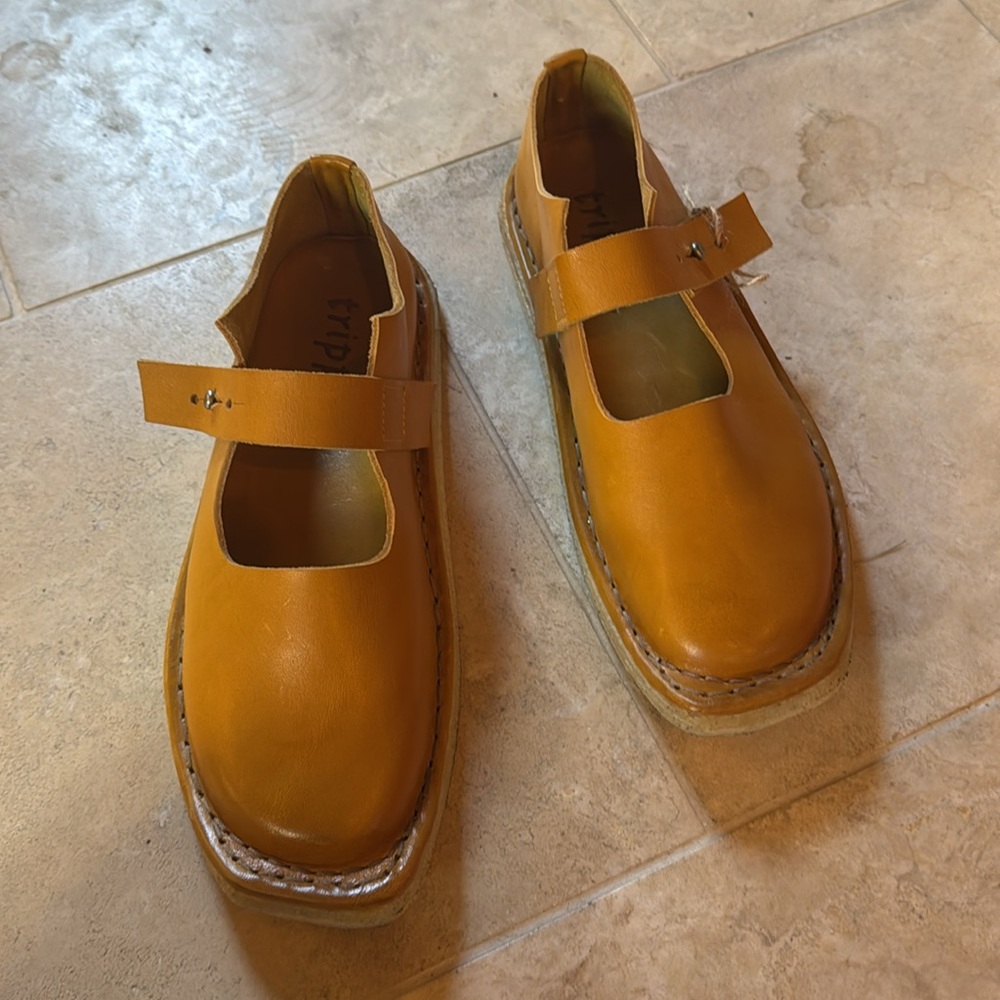 Trippen Mary Jane Size 37 Like New Worn Once Square Toe